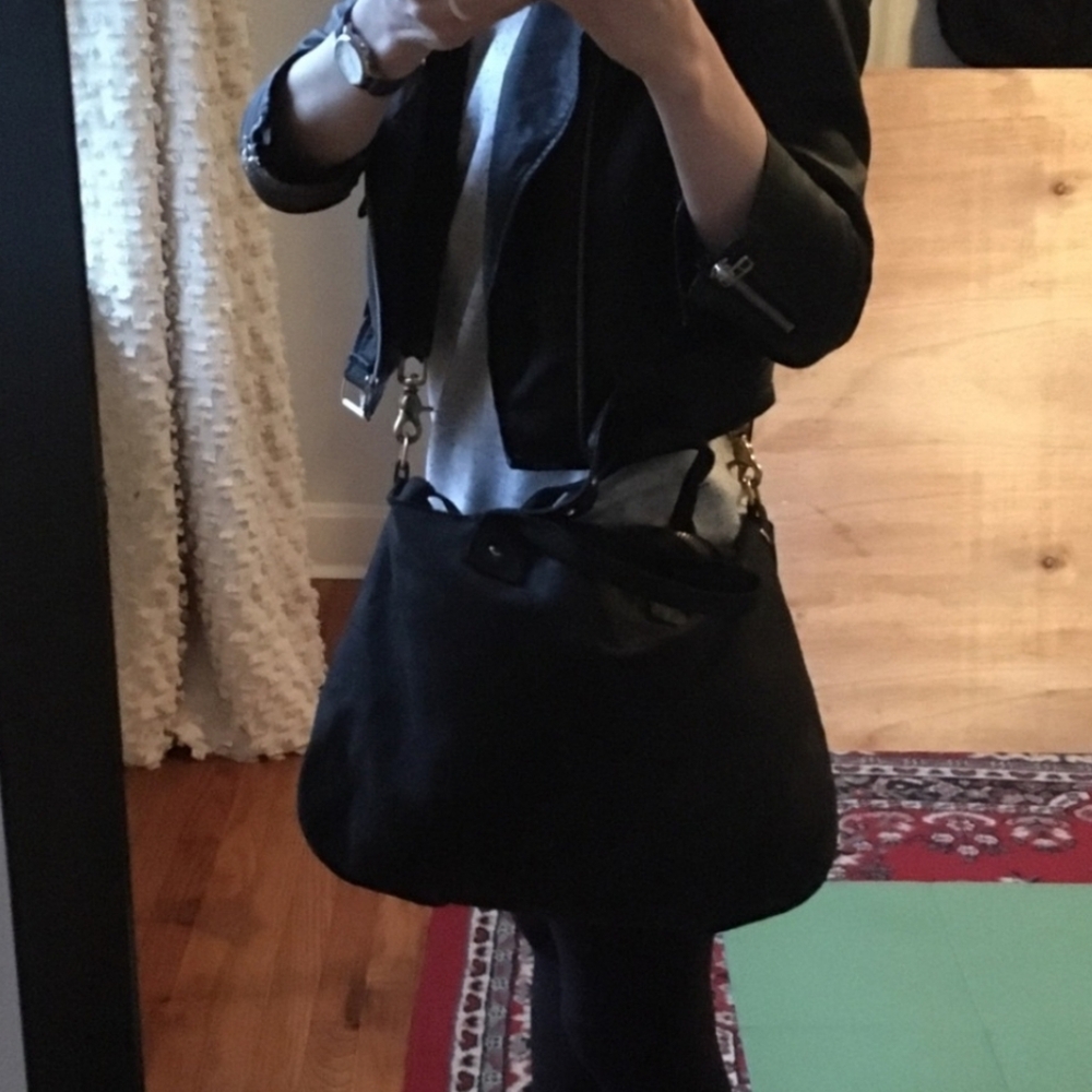 Clare V. Black Suede Leather Crossbody Satchel Bag - Picture 15 of 15